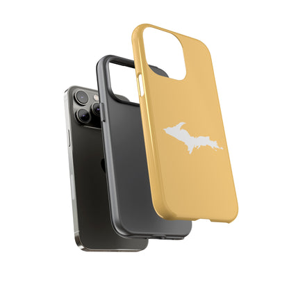 Michigan Upper Peninsula Tough Phone Case (Citrine Color w/ UP Outline) | Apple iPhone