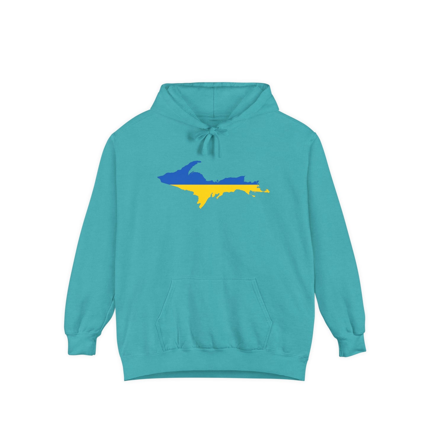 Michigan Upper Peninsula Hoodie (w/ UP Ukraine Flag Outline) | Unisex Garment-Dyed