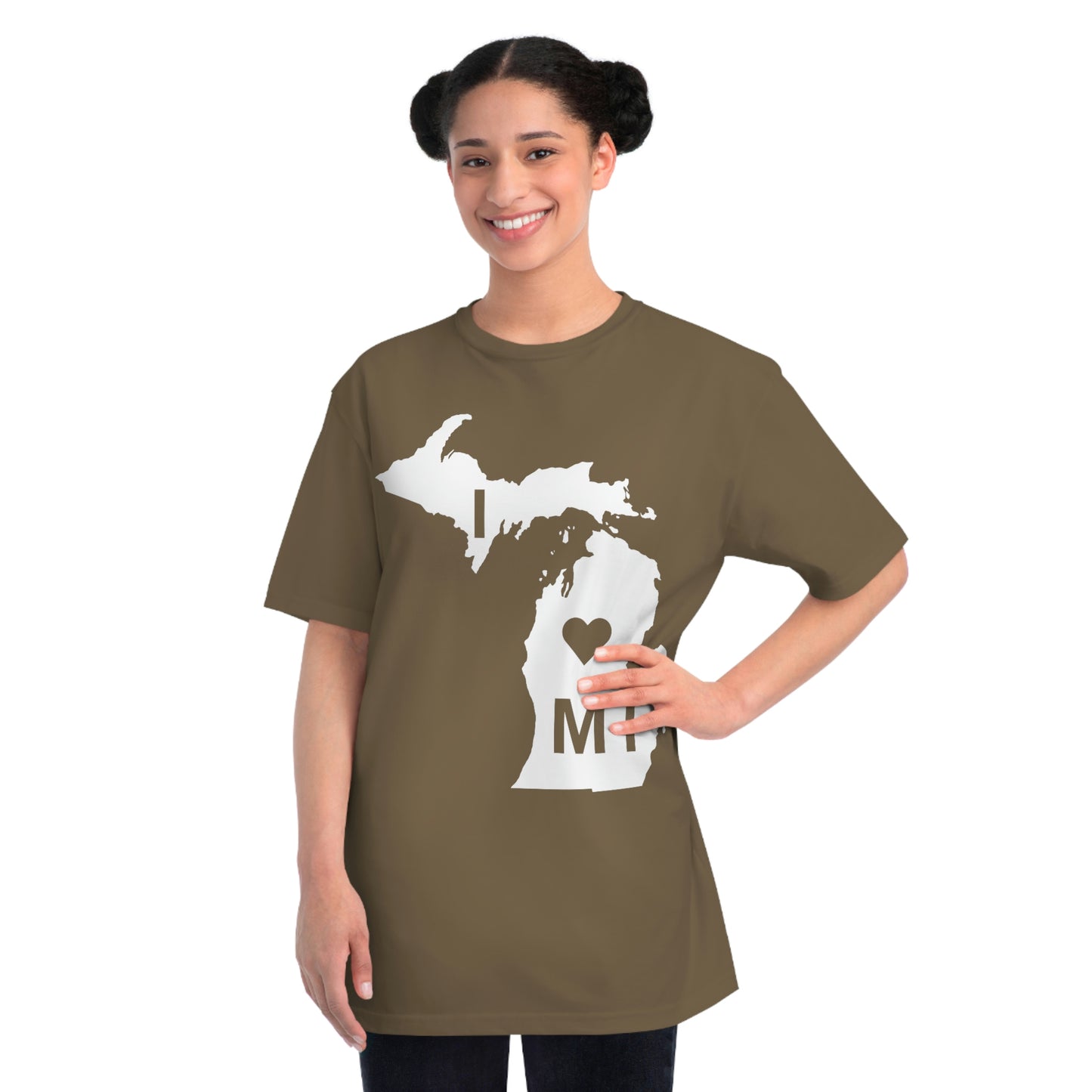 'I ♡ Michigan' T-Shirt (Full Body Outline) | Organic Unisex