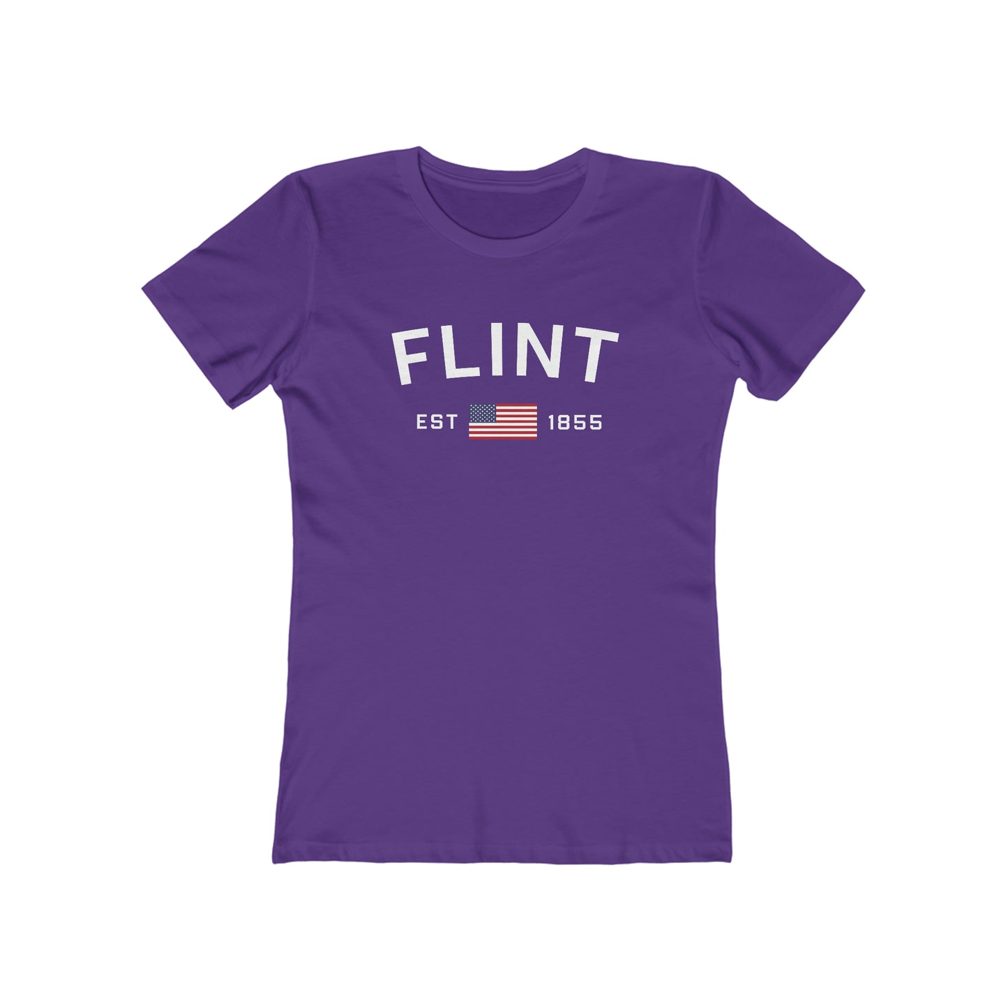 'Flint EST 1855' (w/USA Flag Outline) | Women's Boyfriend Cut