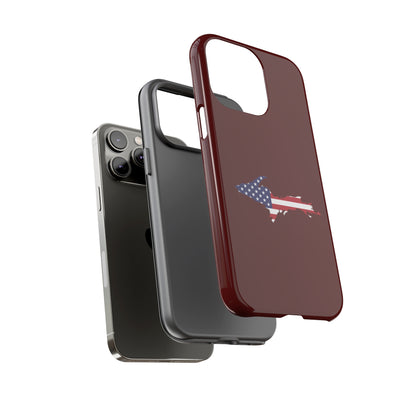 Michigan Upper Peninsula Tough Phone Case (Cherrywood Color w/ UP USA Outline) | Apple iPhone