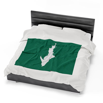 Michigan Upper Peninsula Plush Blanket (w/ UP Outline) | Emerald Green