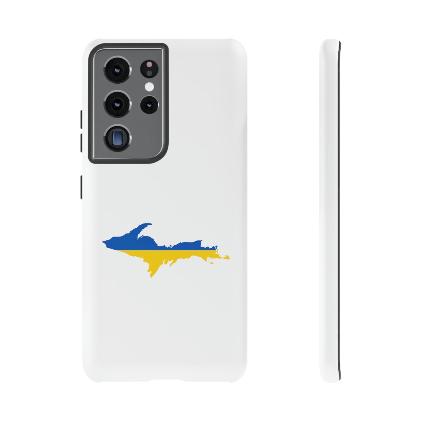 Michigan Upper Peninsula Tough Phone Case (w/ UP Ukraine Flag Outline) | Samsung & Pixel Android