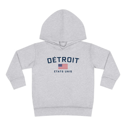 'Détroit États Unis' Hoodie (w/USA Flag Outline) | Unisex Toddler