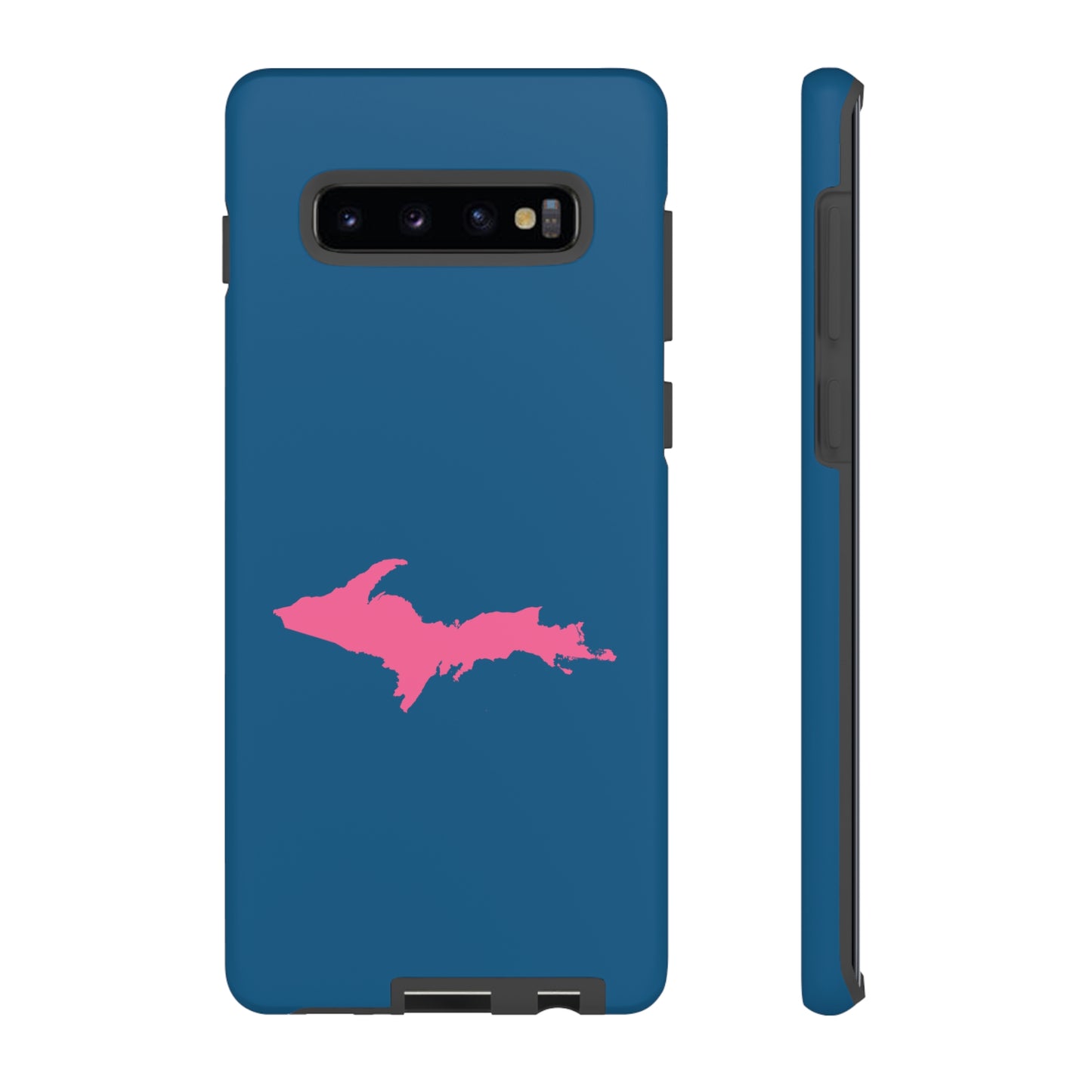 Michigan Upper Peninsula Tough Phone Case (Blueberry w/ Pink UP Outline) | Samsung & Pixel Android