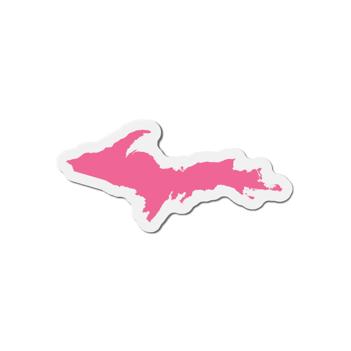 Michigan Upper Peninsula Kiss Cut Magnet (w/ Pink UP Outline)