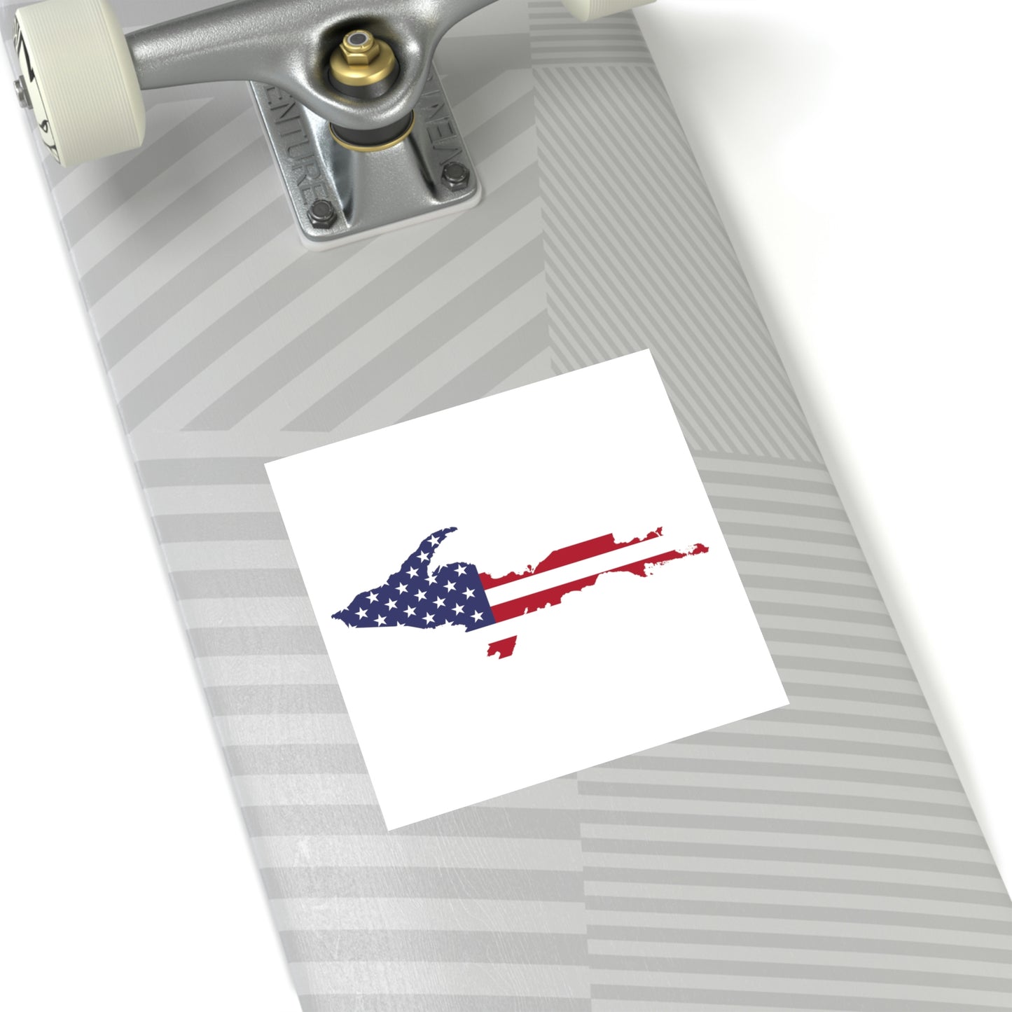 Michigan Upper Peninsula Square Sticker (w/ UP USA Flag Outline) | Indoor/Outdoor