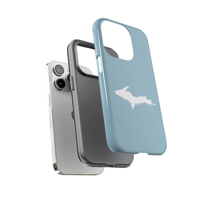 Michigan Upper Peninsula Tough Phone Case (Opal Blue w/ UP Outline) | Apple iPhone