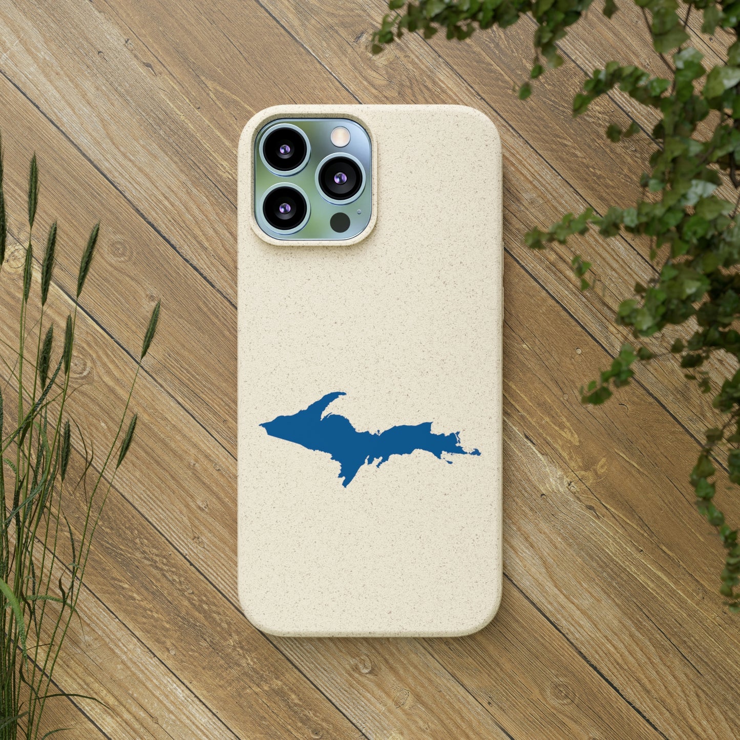 Michigan Upper Peninsula Biodegradable Phone Cases (w/ Azure UP Outline) | Apple iPhone