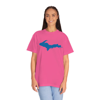 Michigan Upper Peninsula T-Shirt (w/ Azure UP Outline) | Unisex Garment-Dyed