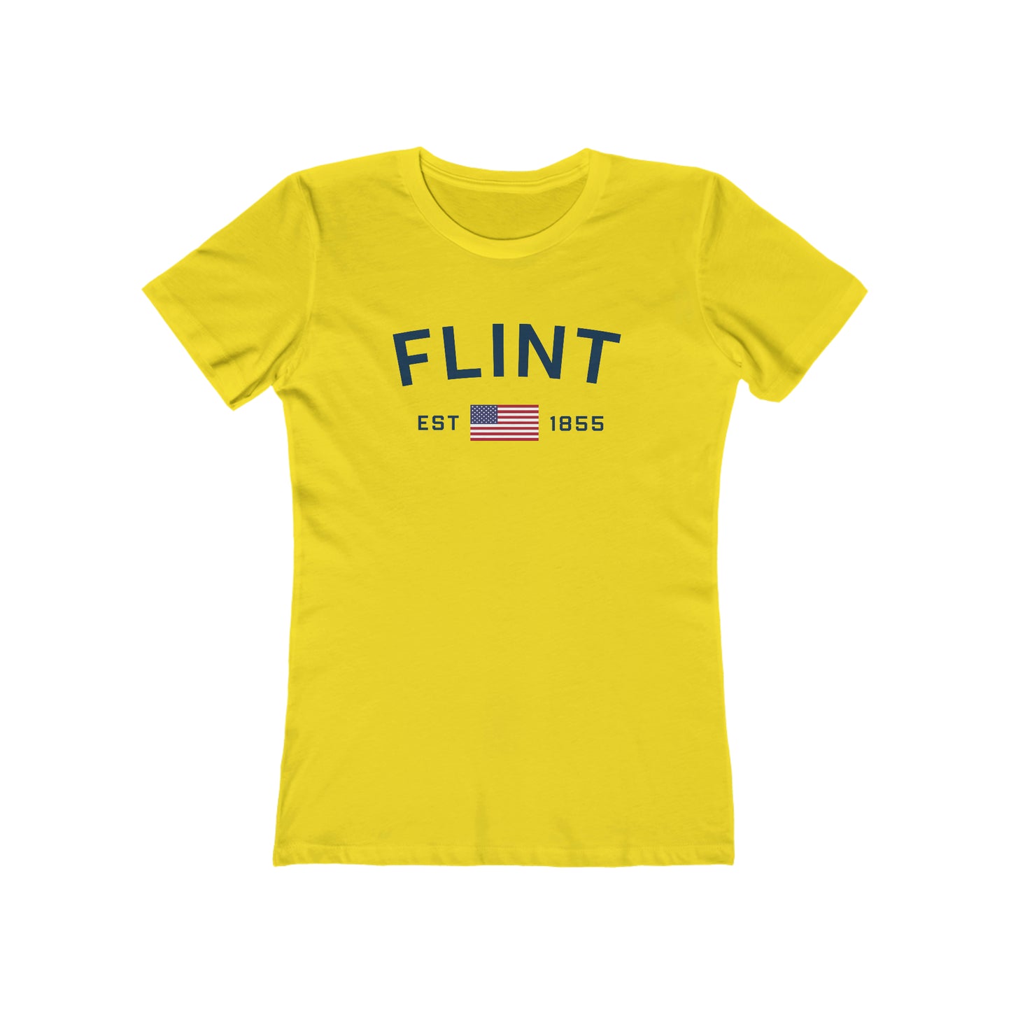 'Flint EST 1855' (w/USA Flag Outline) | Women's Boyfriend Cut