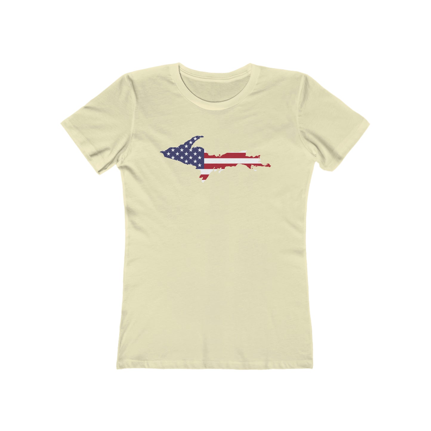 Michigan Upper Peninsula T-Shirt (w/UP MI USA Flag Outline) | Women's Boyfriend Cut