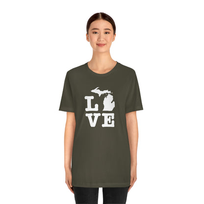 Michigan 'Love' T-Shirt (Typewriter Font) | Unisex Standard Fit