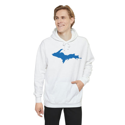 Michigan Upper Peninsula Hoodie (w/ Azure UP Outline) | Unisex Garment-Dyed