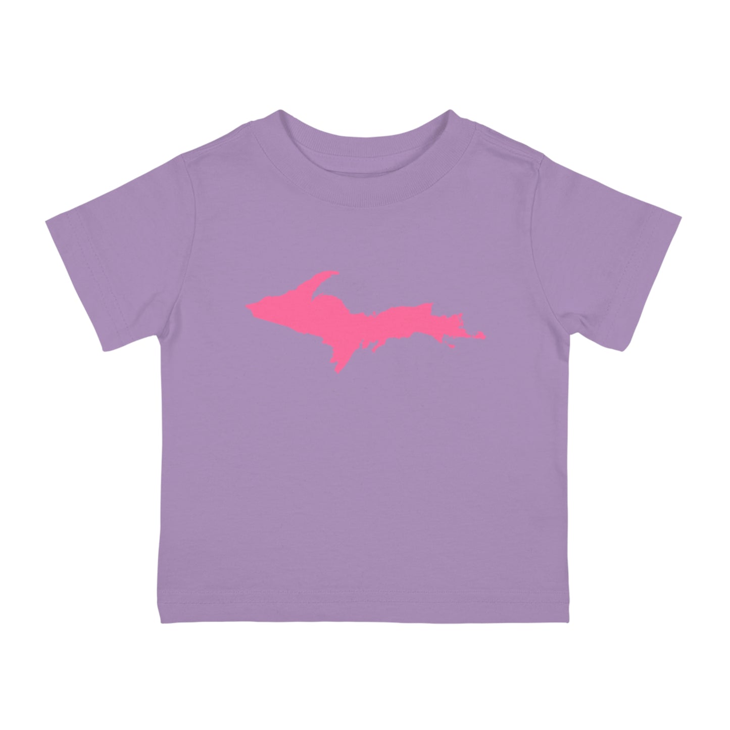 Michigan Upper Peninsula Infant T-Shirt (w/ Pink UP Outline) | Short Sleeve