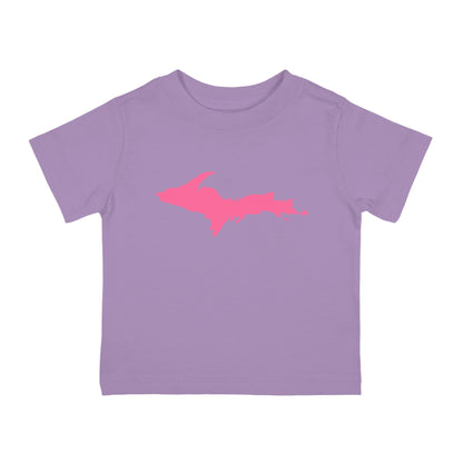 Michigan Upper Peninsula Infant T-Shirt (w/ Pink UP Outline) | Short Sleeve