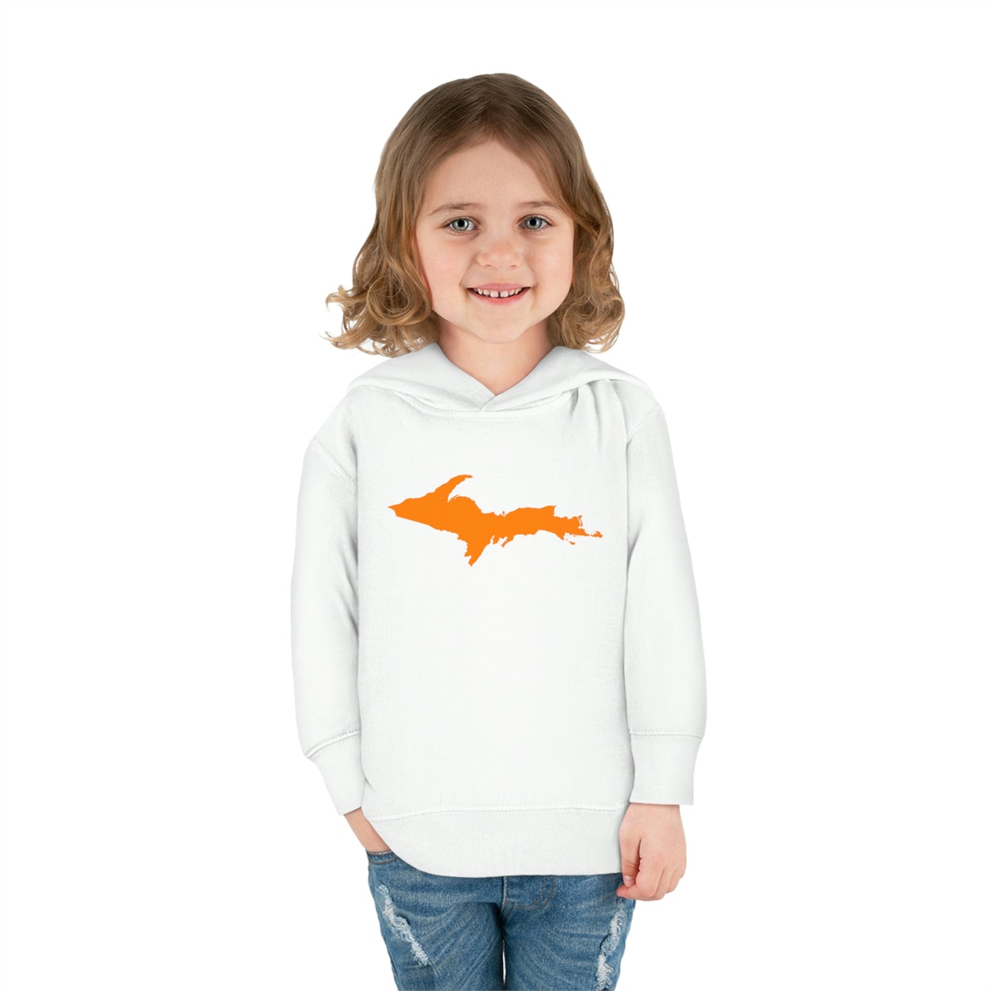 Michigan Upper Peninsula Hoodie (w/ Orange UP Outline) | Unisex Toddler