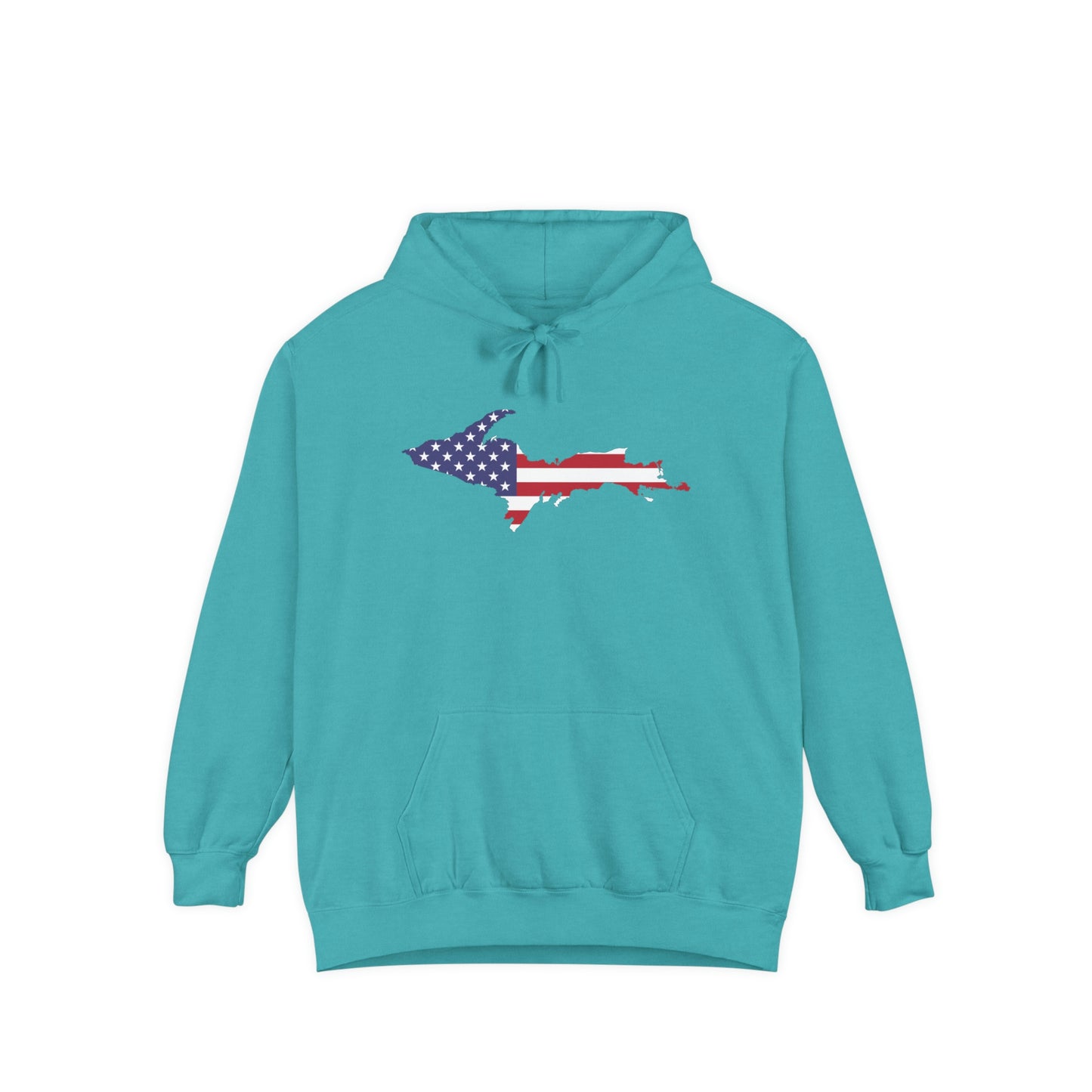 Michigan Upper Peninsula Hoodie (w/ UP USA Flag Outline) | Unisex Garment-Dyed