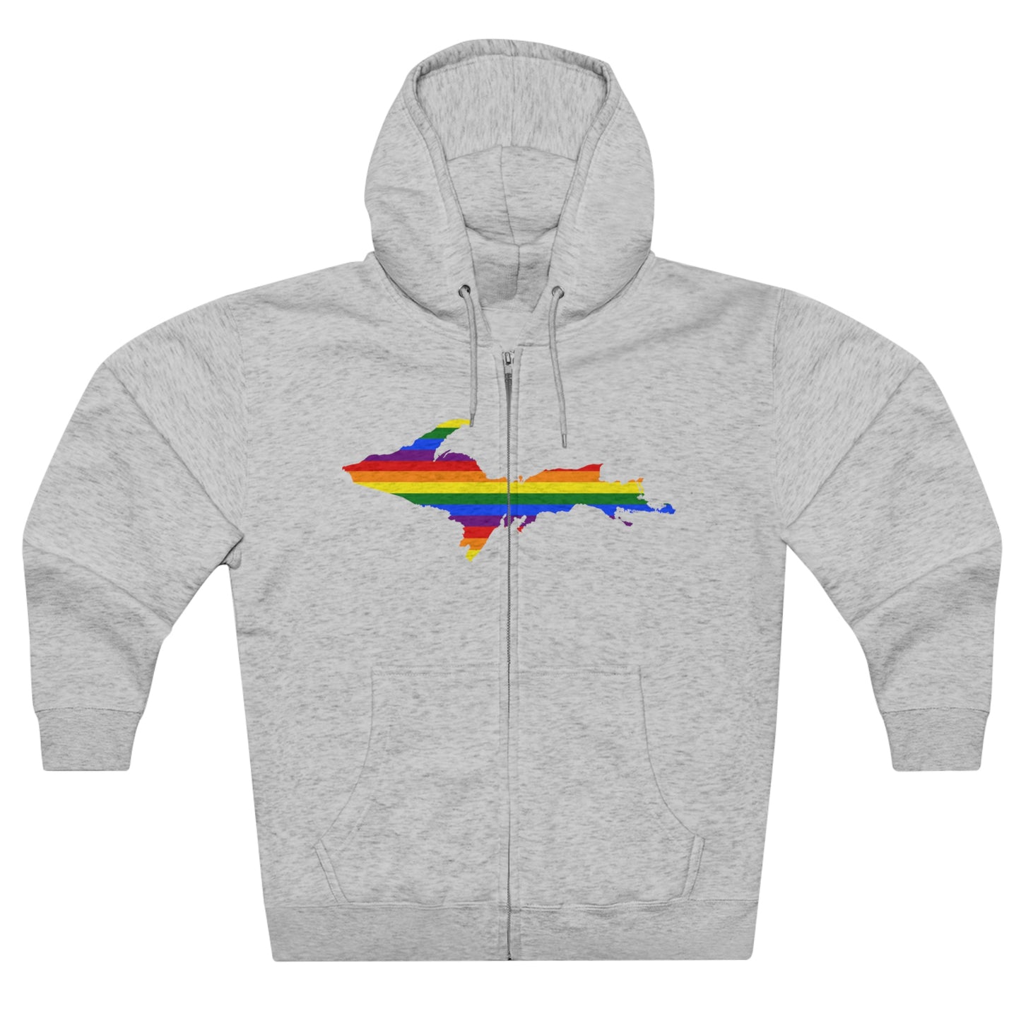 Michigan Upper Peninsula Full-Zip Hoodie (w/ UP Pride Flag Outline)