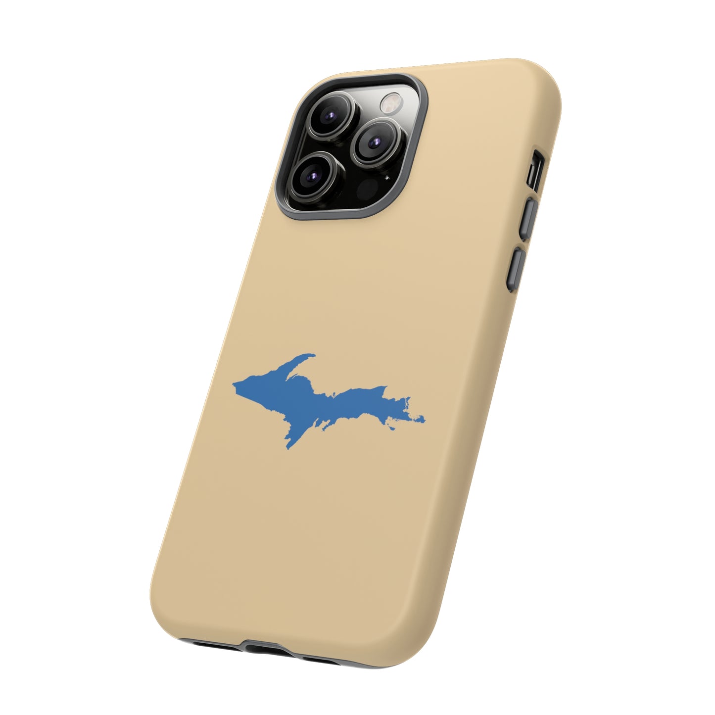 Michigan Upper Peninsula Tough Phone Case (Maple Color w/ Azure UP Outline) | Apple iPhone