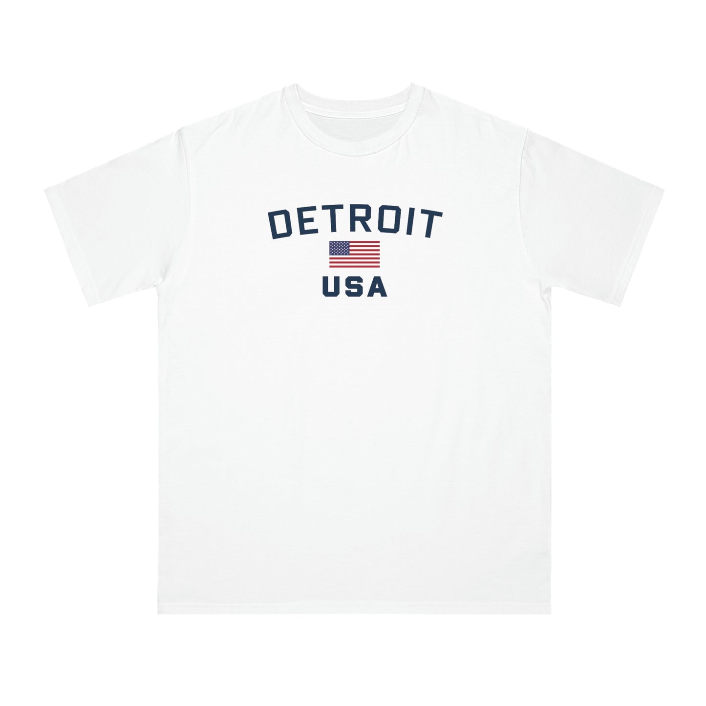 'Detroit USA' T-Shirt (w/ USA Flag) | Organic Unisex