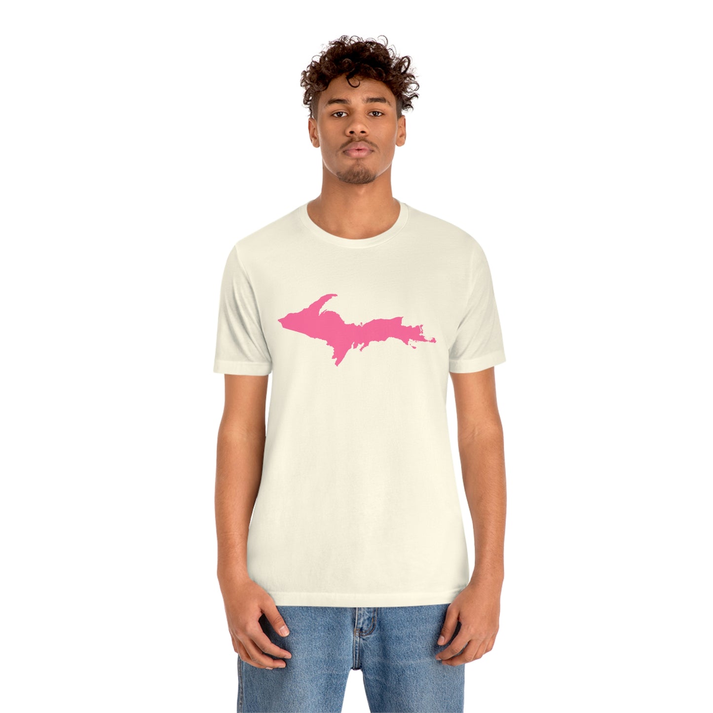 Michigan Upper Peninsula T-Shirt (w/ Pink UP Outline) | Unisex Standard Fit