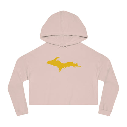 Michigan Upper Peninsula Hoodie (w/ Gold UP Outline) | Lightweight Cropped