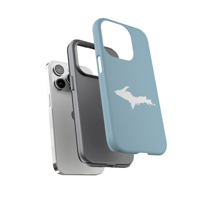 Michigan Upper Peninsula Tough Phone Case (Opal Blue w/ UP Outline) | Apple iPhone