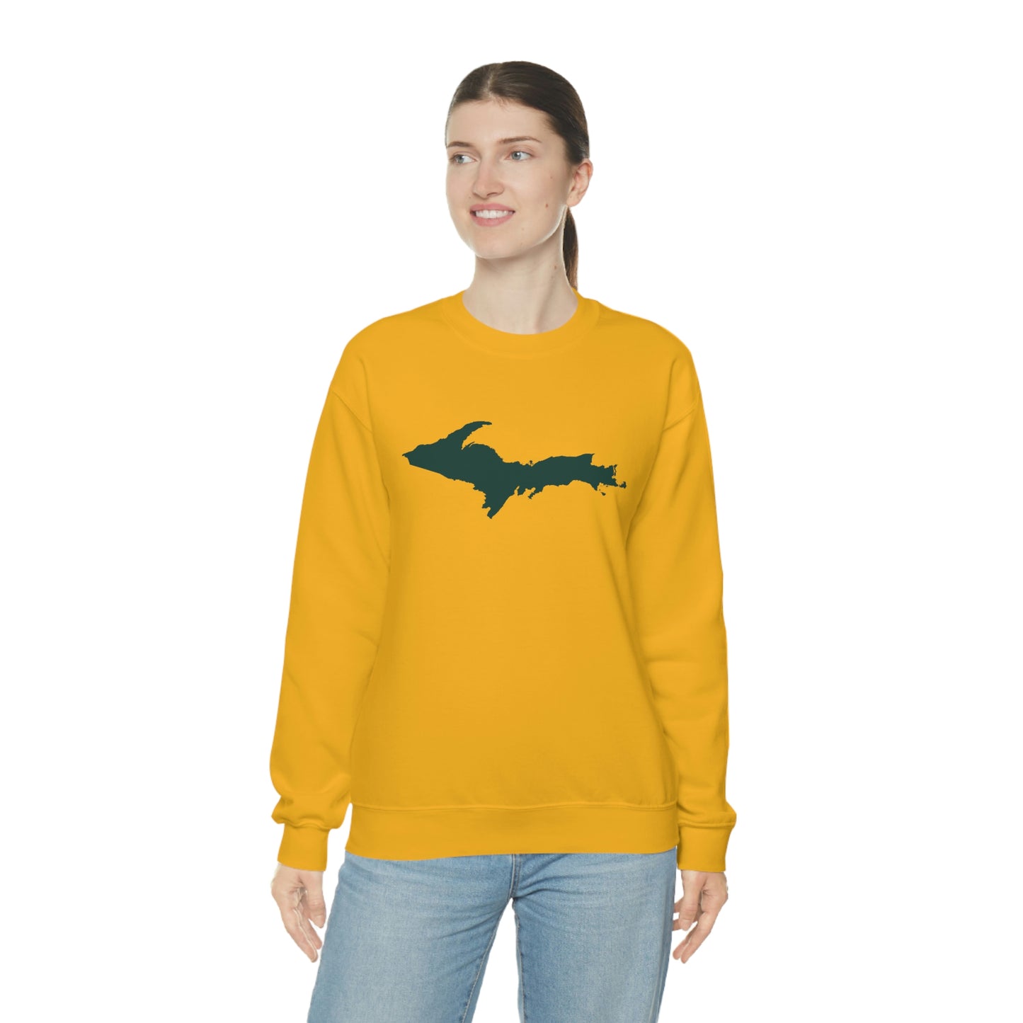 Michigan Upper Peninsula Sweatshirt (w/ Green UP Outline) | Unisex Standard