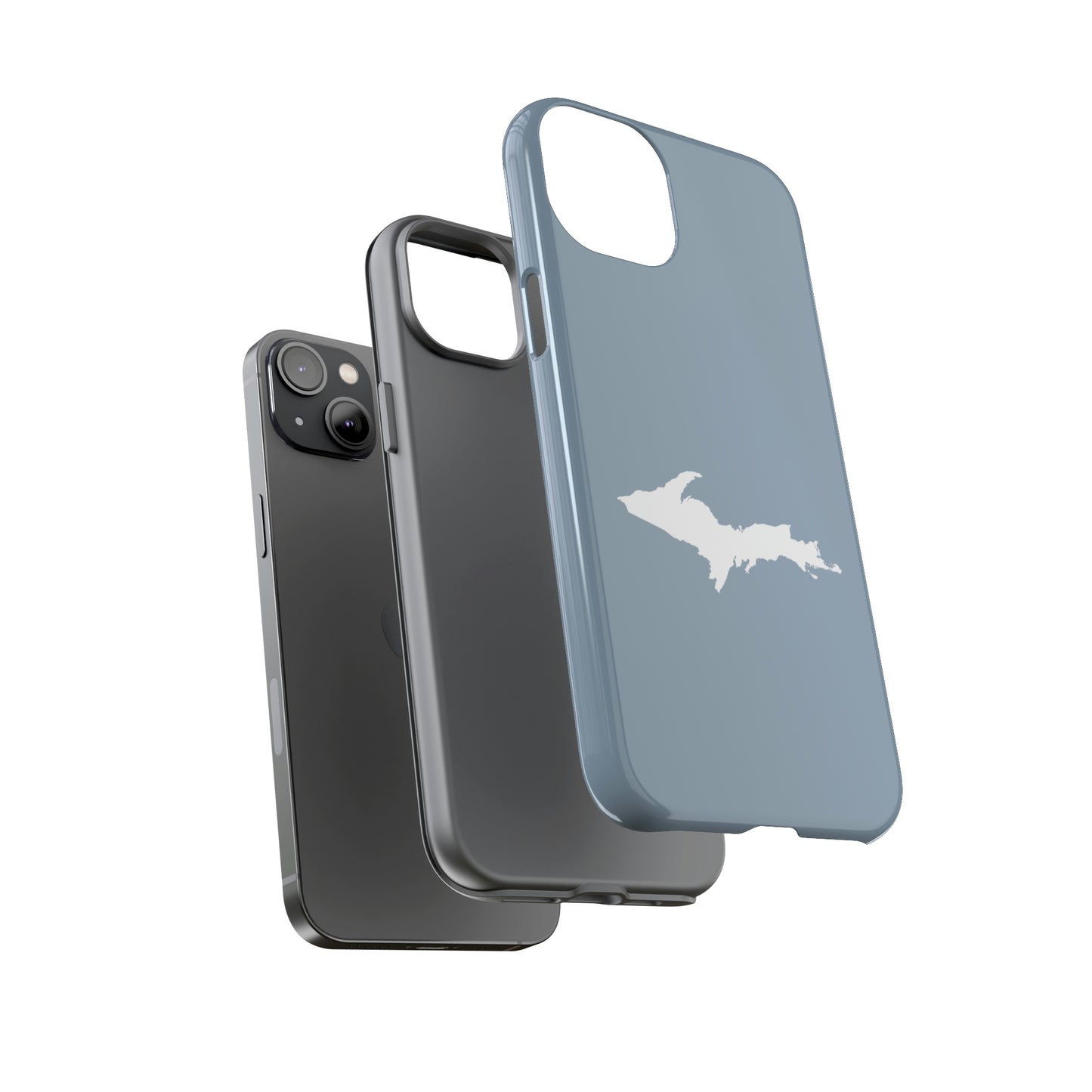 Michigan Upper Peninsula Tough Phone Case (B24 Liberator Grey w/ UP Outline) | Apple iPhone