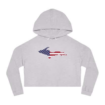 Michigan Upper Peninsula Hoodie (w/ UP USA Flag Outline) | Lightweight Cropped