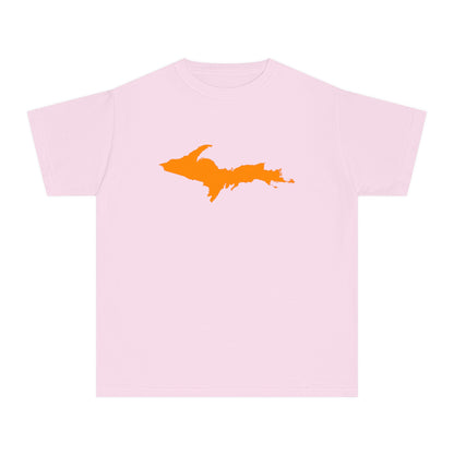 Michigan Upper Peninsula T-Shirt (w/ Orange UP Outline) | Youth Garment-Dyed