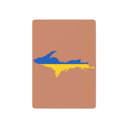 Michigan Upper Peninsula Poker Cards (Copper Color w/ UP Ukraine Flag Outline)