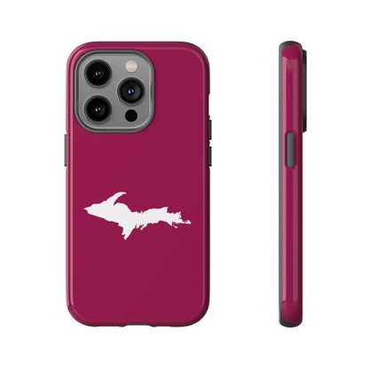 Michigan Upper Peninsula Tough Phone Case (Ruby Red w/ UP Outline) | Apple iPhone