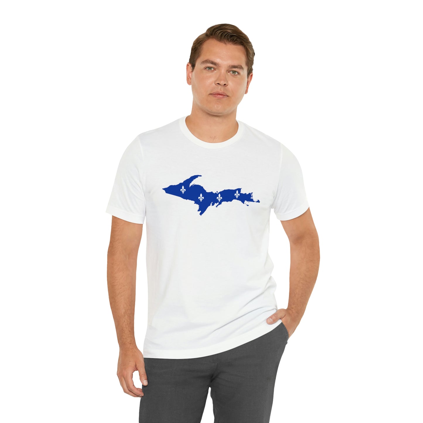 Michigan Upper Peninsula T-Shirt (w/ UP Quebec Flag Outline) | Unisex Standard Fit