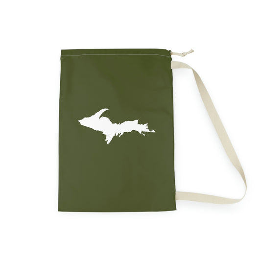 Michigan Upper Peninsula Laundry Bag (Army Green w/ UP Outline)