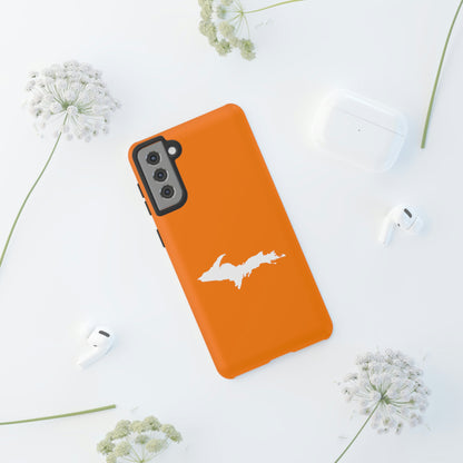 Michigan Upper Peninsula Tough Phone Case (Orange w/ UP Outline) | Samsung & Pixel Android