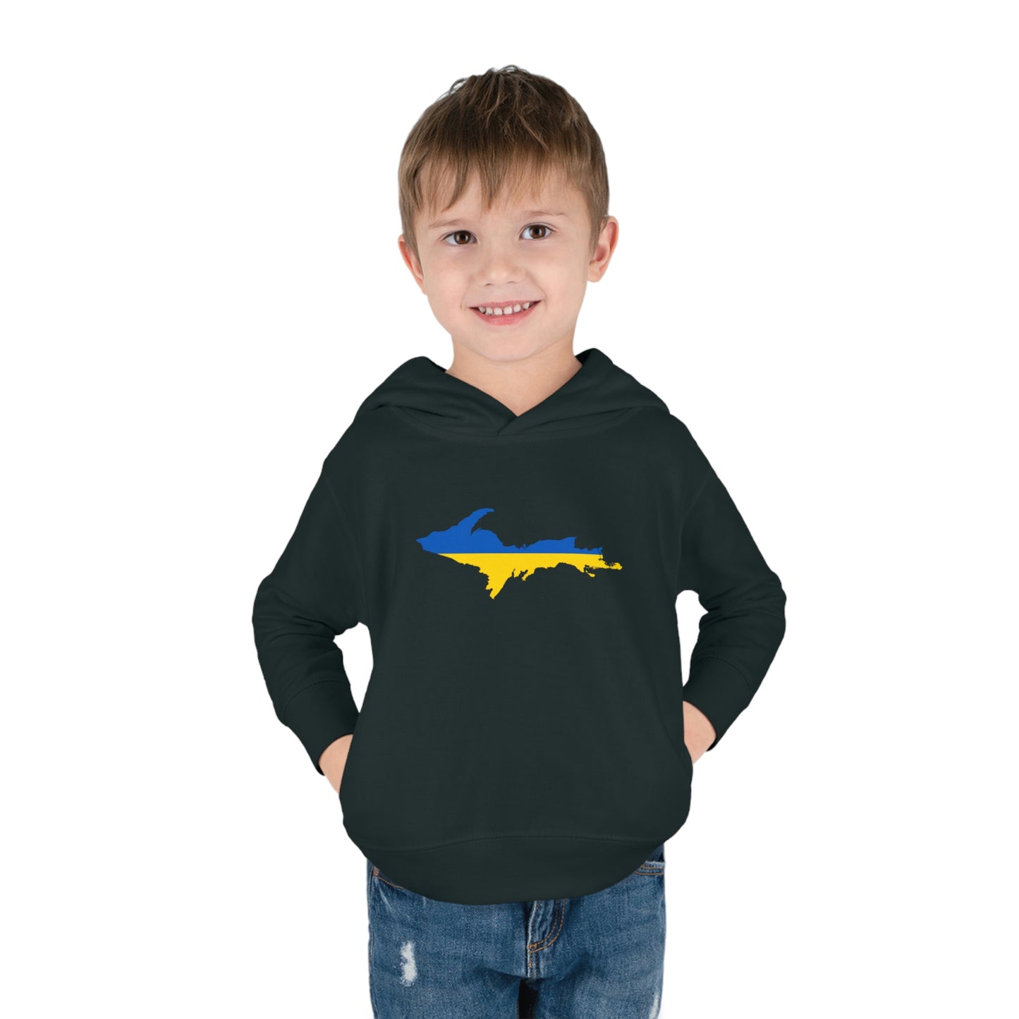 Michigan Upper Peninsula Hoodie (w/ UP Ukraine Flag Outline) | Unisex Toddler