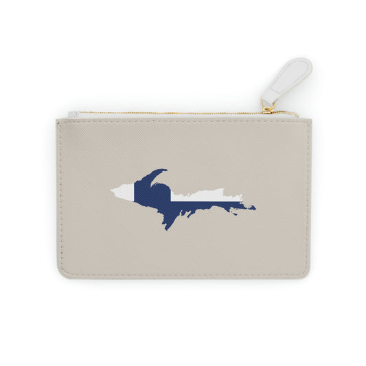 Michigan Upper Peninsula Mini Clutch Bag (Canvas Color w/ UP Finland Flag Outline)