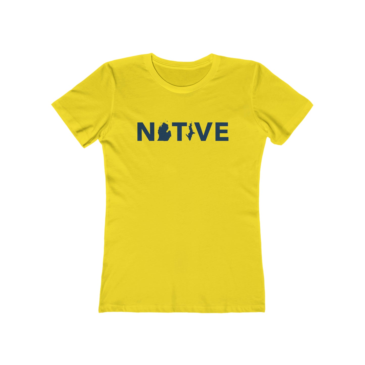 Michigan 'Native' T-Shirt (Geometric Sans Font) | Women's Boyfriend Cut