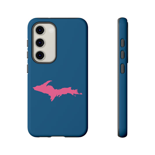 Michigan Upper Peninsula Tough Phone Case (Blueberry w/ Pink UP Outline) | Samsung & Pixel Android