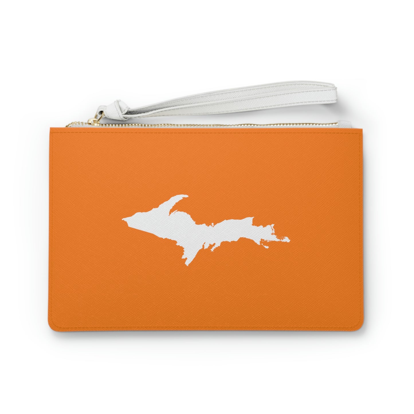 Michigan Upper Peninsula Clutch Bag (Orange w/UP Outline)