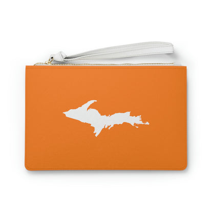 Michigan Upper Peninsula Clutch Bag (Orange w/UP Outline)