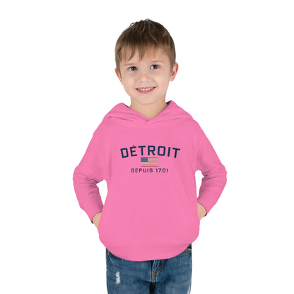 'Détroit Depuis 1701' Hoodie (w/USA Flag Outline) | Unisex Toddler