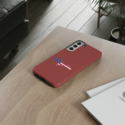 Michigan Upper Peninsula Tough Phone Case (Ore Dock Red w/ UP USA Flag Outline) | Samsung & Pixel Android