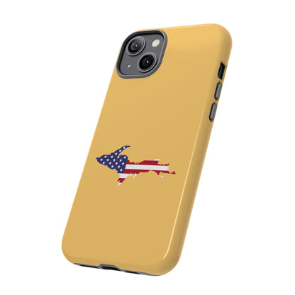 Michigan Upper Peninsula Tough Phone Case (Citrine w/ UP USA Outline) | Apple iPhone