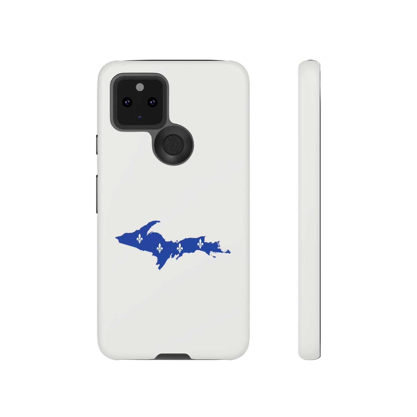 Michigan Upper Peninsula Tough Phone Case (Birch Bark White w/ UP Quebec Flag Outline) | Samsung & Pixel Android