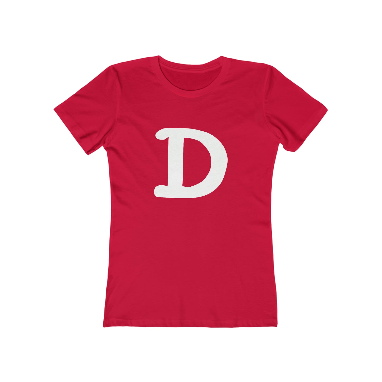 Detroit 'Old French D' T-Shirt (White/Navy Full Body Outline) | Women's Boyfriend Cut