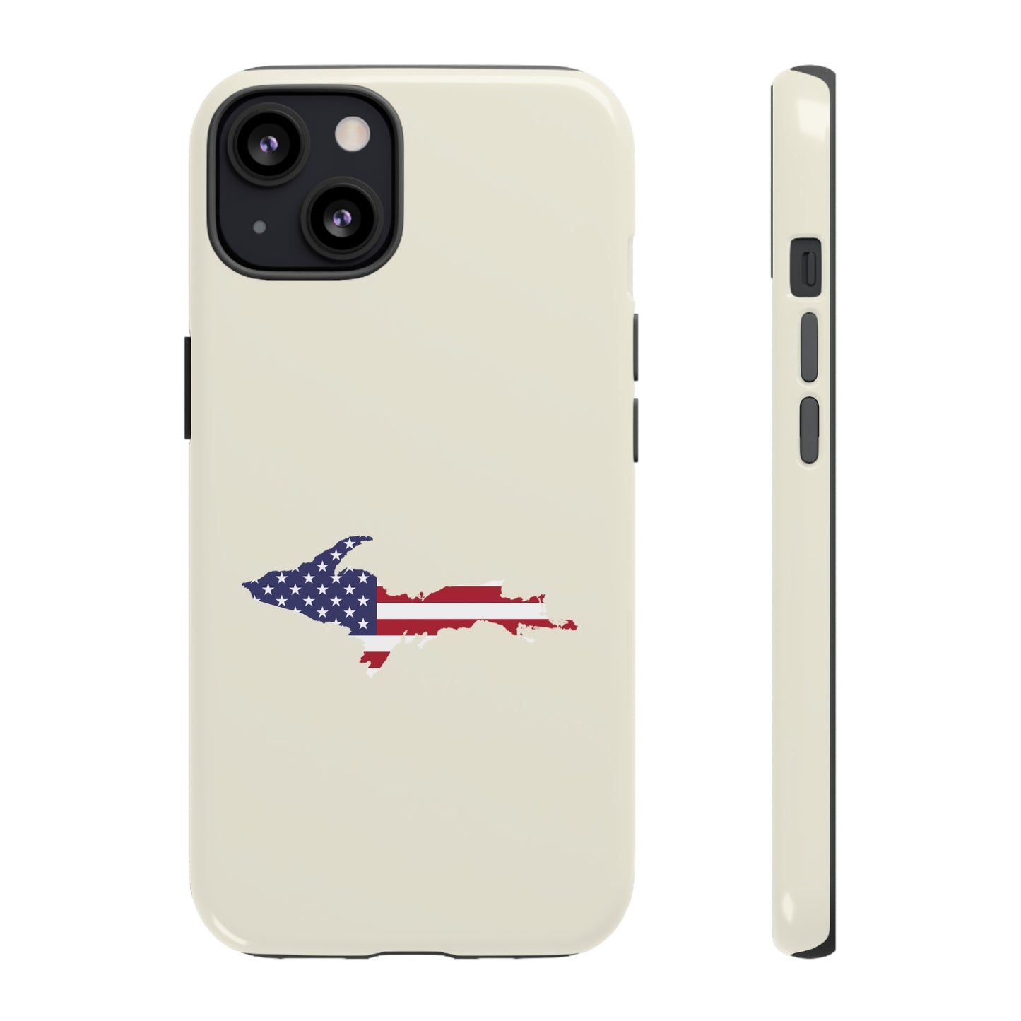 Michigan Upper Peninsula Tough Phone Case (Ivory Color w/ UP USA Outline) | Apple iPhone