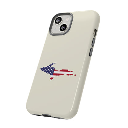 Michigan Upper Peninsula Tough Phone Case (Ivory Color w/ UP USA Outline) | Apple iPhone